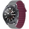 mobilNET uni magnetický silikónový remienok na hodinky, 22 mm, bordovo sivý