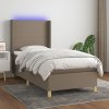 Box spring postel s matrací a LED taupe 90x200 cm textil Hnědošedá 3138689