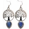 Nefertitis Lapis lazuli brúsený náušnice Strom života NF32201 - cca 6,4 cm