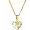 Pozlátený strieborný náhrdelník srdca so zirkónmi 12074.1 Au plating