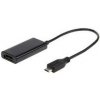 Gembird adaptér HDTV microUSB (M) na HDMI (F), 5-pin MHL, čierny A-MHL-002