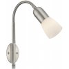 Globo 5453-1W nástenná lampa Cathy 1x40W | E14 - matný nikel, biela