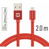 Swissten Textilný USB/Lightning kábel 2 m Červený 71524306