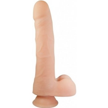 Nature Skin TPR Dong II dildo s prísavkou a semenníkmi 26 x 4,5 cm