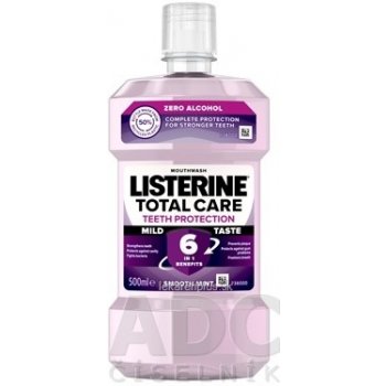 Listerine Total Care Zero ústna voda pre kompletnú ochranu zubov bez alkoholu príchuť Smooth Mint 500 ml