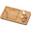 ČistéDrevo Bambusová doska na syr s 2 nožmi