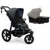 TFK ProA 2v1 Premium Black Combi carrycot + Seat unit Hlboká vanička Sand