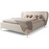 Wilsondo Čalúnená manželská posteľ s úložným priestorom Aliano 180x200 - krémová