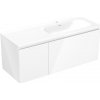 Mexen Orio kúpeľňová skrinka 120 cm s umývadlom Vela pravou, 1S, 1D, biela lesklá - 91A13-12047-3-BBFF00-W23P00