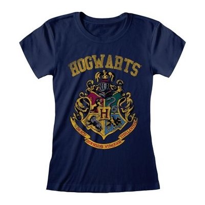 Dámské tričko Harry Potter: Hogwarts Faded (S) modrá bavlna