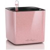 Kvetináč Lechuza Cube Glossy 14 All inclusive set cashmere cream gigh gloss glitter 14x14x14cm