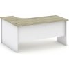 Rohový kancelársky písací stôl MIRELLI, 140x120 cm, pravý, biela/dub sonoma