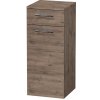 INTEDOOR Nízka skriňa BEE, úchyt chróm, 1 zásuvka, kôš, š. 35cm, dub Wellington