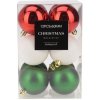Vianočné gule 60 mm - červené, biele, zelené (sada 12 ks)