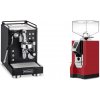La Pavoni Mini Cellini, black + Eureka Mignon Bravo, CR ferrari red
