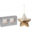 Vianočné ozdoby - hviezdy 100 mm (sada 2 ks) bielo/medené