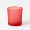 Sklenený pohár, matný červený, na sviečku, 200 ml