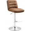 Barová stolička Damar umelá koža chróm, svetlohnedá