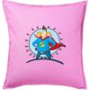 Ocko superman - dievča a dievča - Vankúš 50x50 - 50x50 - Vrátane výplne ( Ružová )