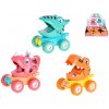 Auto dinosaurus 11 cm po stlačení jazdiaci - mix variant či farieb (oranžová, zelená, ružová)