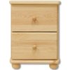 Bývaj s nami SK, KD104 Komoda s 2 zásuvkami, šírka 40 cm, prírodná borovica masív