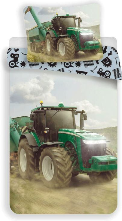 Jerry Fabrics Obliečky Traktor green 70x90 140x200