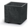 Kvetináč Prosperplast SIERRA SQUARE beton effect 38,5 cm čierny betón