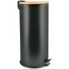 Matne čierny nášľapný oceľový odpadkový kôš 30 l Adonis – Spirella