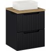 Súprava skrinka Comad Nova Black NOVA BLACK D2 82-50-2S, umývadlo Comad Gaja UN-GAJA35-SW 78570A(35), NOVA OAK A 89-50