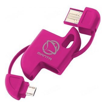 Manta MA204R USB2.0 / MicroUSB, růžový