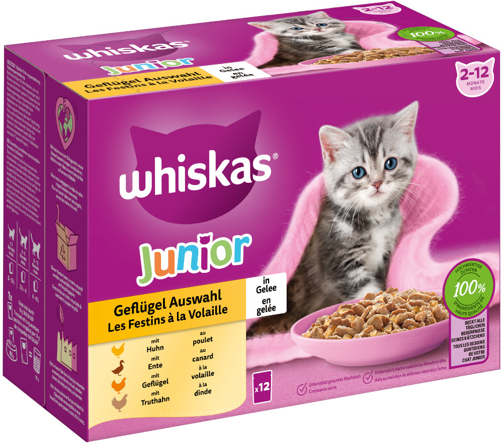 Whiskas Junior hydinový výber v želé 96 x 85 g