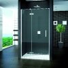 SanSwiss Pur - Jednokřídlé dveře s pevnou stěnou v rovině s vyrovnávacím profilem, 90 cm, panty vpravo - barva chrom, sklo Mastercarré PU13PD0901030