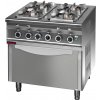 KROMET Plynový varič 4-horák, s elektrickou rúrou 800x700x900 mm | KROMET, 000.KG-4s/PE-1