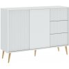 Nábytek PEGAS s.r.o. Komoda BARCELONA 2D3S, Bílá/Zlatá