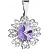 Evolution Group Prívesok bižutéria so Swarovski krištáľmi fialový kvietok 54032.3