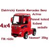 JOKO Elektrické autíčko, Elektrický Kamión Mercedes Benz Actros 4x45W, penové kolesá, kožené sedadlo, odpružené, FM rádio, červené