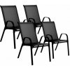 MultiGarden SC-092KD Záhradné stohovateľné stoličky, 4 ks, čierne