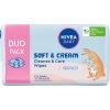 Nivea Baby Soft & Cream Cleanse & Care Wipes čisticí a pečující vlhčené ubrousky 2 x 57 ks