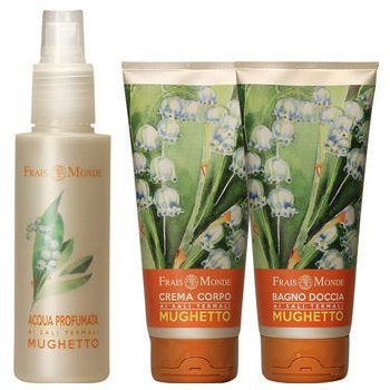 Frais Monde Lily Of The Valley Body Thermal Salts Perfumed Water 125 ml + Thermal Salts Bath Foam 200 ml + Thermal Salts Body Cream Konvalinka 200 ml darčeková sada