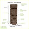 Prosperplast Sud Prosperplast TOWER BRICK 350 l hnedý
