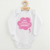 Detské body s potlačou New Baby Keď pláčom, tak mám asi nejaký problém! ružová - 68 (4-6m)
