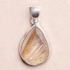 Nefertitis Sagenit krištáľ s rutilom fazetovaný prívesok striebro Ag 925 P507 NF51625 - 1,9 cm, 4 g