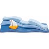 Drevený oceán Blue Water Tender Leaf Toys s troma vlnami a loďkou