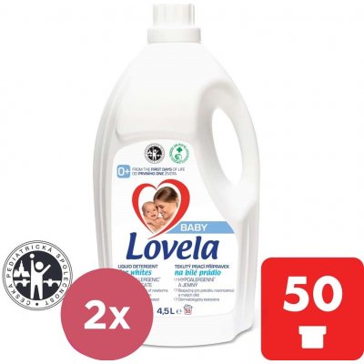 2 x LOVELA Baby tekutý prací prípravok na bielu bielizeň 4,5 l / 50 pracích dávok