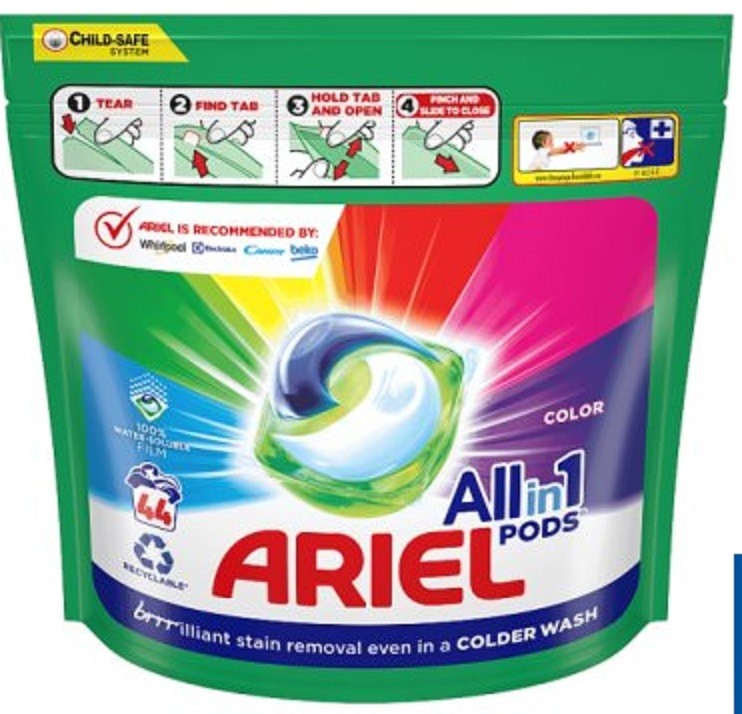 Ariel All in 1 Pods Farebné gélové kapsuly na farebnú bielizeň 44 ks