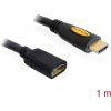 Delock HDMI predlžovací kábel Zástrčka HDMI-A, Zásuvka HDMI-A 1.00 m čierna 83079 4K UHD, pozlátené kontakty HDMI kábel; 83079
