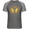 Mymate Predĺžené Tričko MY111 - Pivný motív - It's Time of Refreshing - Grey Solid / Heather Grey - XL - Pánske