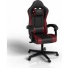 Ergonomická herná stolička, čierna/červená, vankúšiky,
