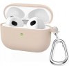 AppleKing silikónový obal s karabínou pre AirPods 3 - pieskovo ružový - možnosť vrátiť tovar ZADARMO do 30tich dní
