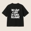 Dotyk Slov Oversized UNISEX tričko (čierna) - Bez lásky a kávy je človek bezláskavý Veľkosť: XS